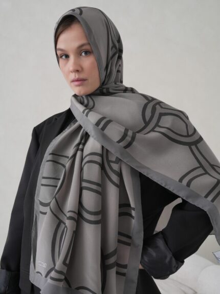 Grey Rings Krep İpek