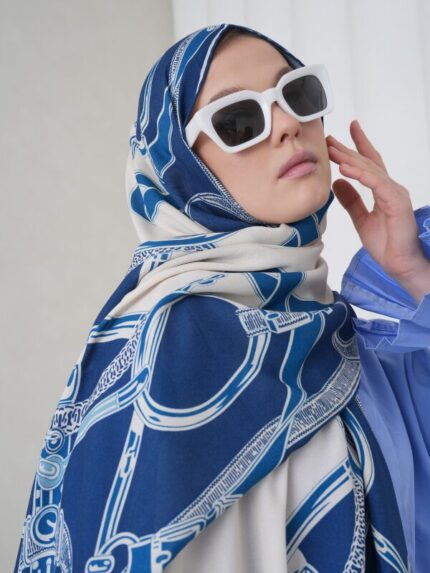 Navy Grace Viskon Şal